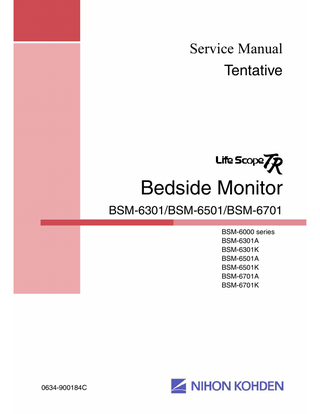 Life Scope TR BSM-6301, BSM-6501 and BSM-6701 Service Manual