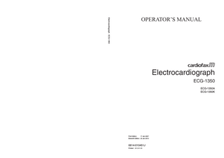 cardiofax M ECG-1350 A & K Operators Manual Eleventh Edition Jan 2013