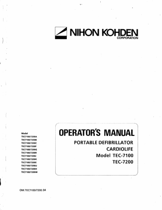 TEC-7100 and TEC-7200 Operators Manual