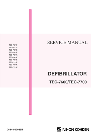TEC-7600 and TEC-7700 Service Manual