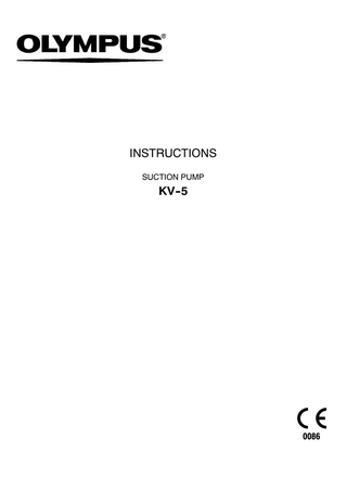 INSTRUCTIONS SUCTION PUMP  KV--5  0086  