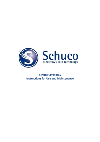 Schuco Cryospray Instructions for Use and Maintenance  