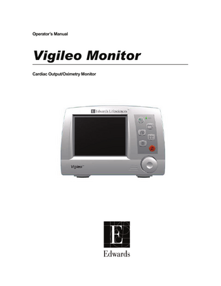 Vigileo Monitor Operator’s Manual