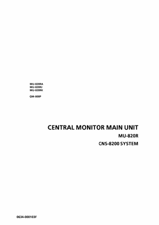 Central Monitor Model CNS-8200 Service Manual Rev F April 1998