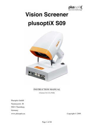 plusOptix S09 Instruction Manual Ver 5.0.11.0, PAD
