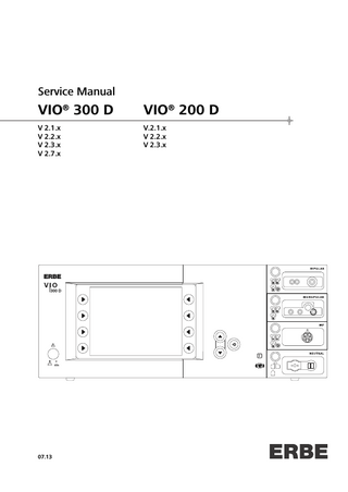 VIO 300 D V2.1x to V2.7x and VIO 200 D V2.1x to V2.3x Service Manual July 2013