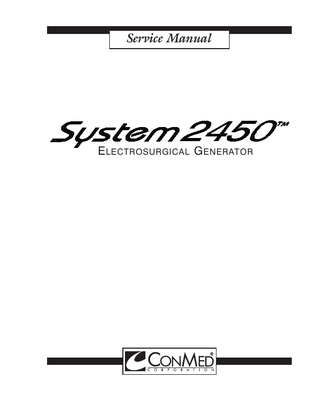 System 2450 Service Manual Part 1 Rev D