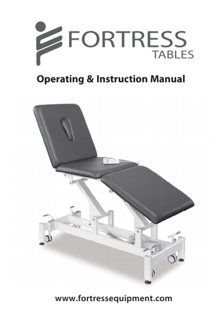 FORTRESS TABLES Operating & Instruction Manual  www.fortressequipment.com  