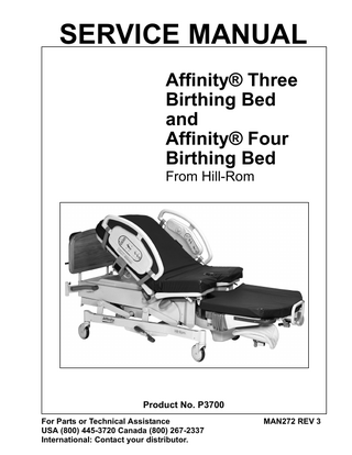 Affinity Three and Four Birthing Bed Service Manual P3700 Rev 3