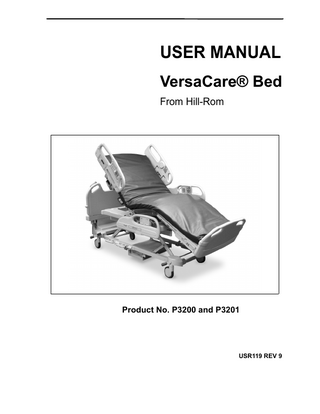 VersaCare P3200 and P3201 User Manual Rev 9
