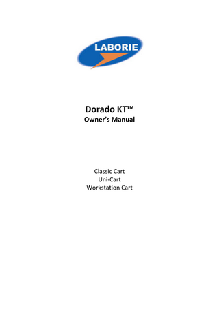 DoradoKT Owners Manual Classic, Uni and Workstation Cart Ver 1.0 July 2011