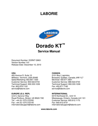 Dorado KT Service Manual Ver 9.0 Dec 2010